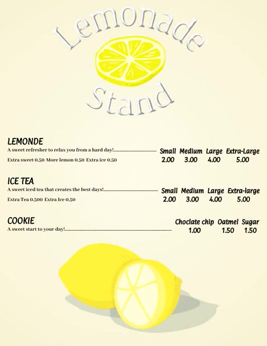 Simple Lemonade stand Template PosterMyWall